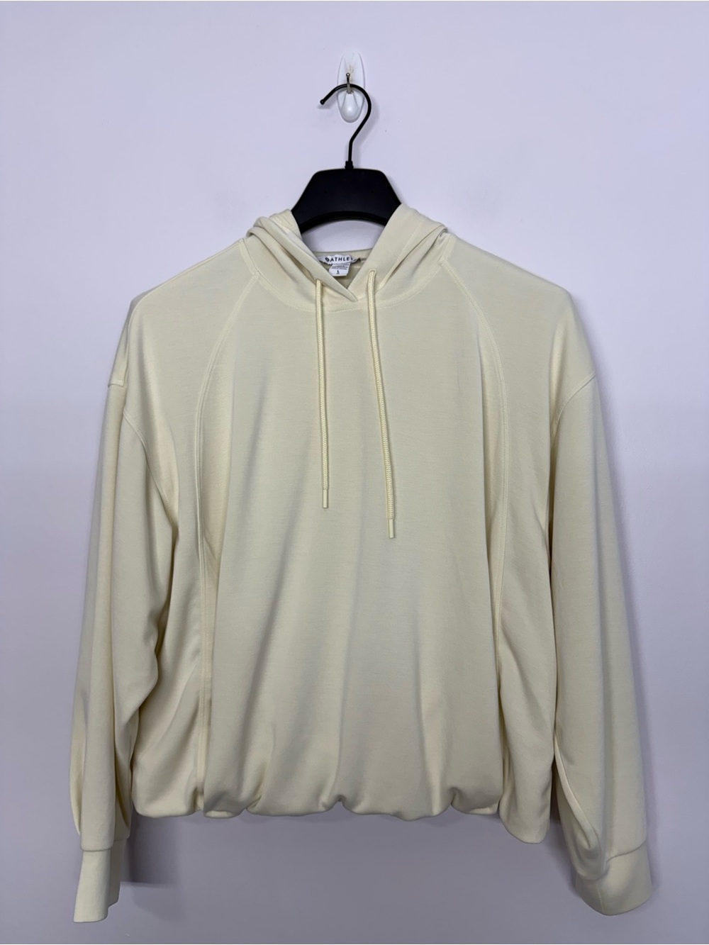 86: Athleta Seasoft Bubble Hem Hoodie Glow? Size Large Pale Yellow